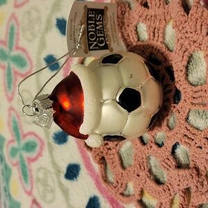 Kurt Adler glass soccer ornament